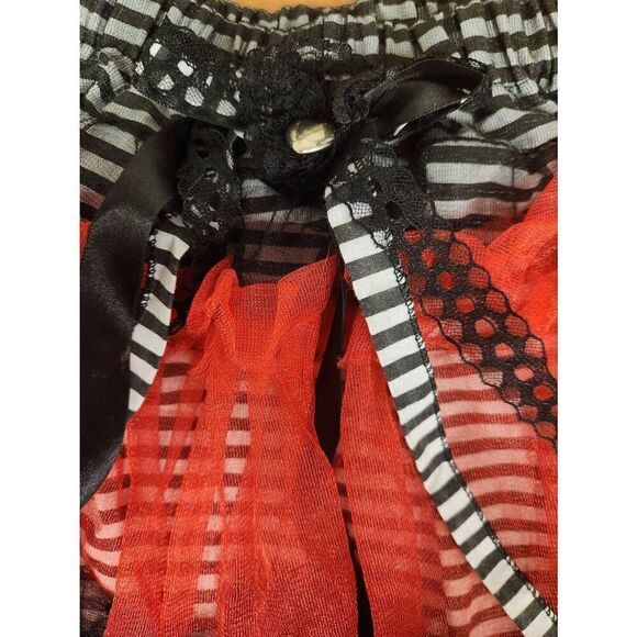 NWOT Claire's Red White Black Striped Tutu Skirt OSFA - Picture 2 of 5